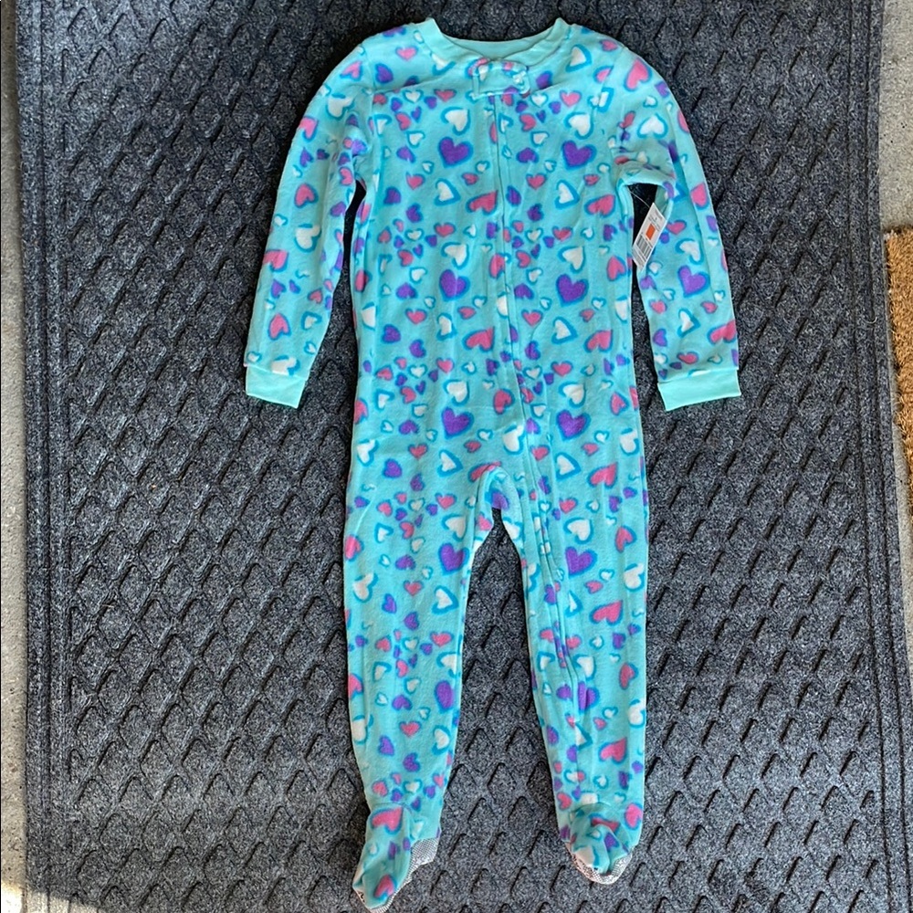Kids Blue Heart Print One Piece